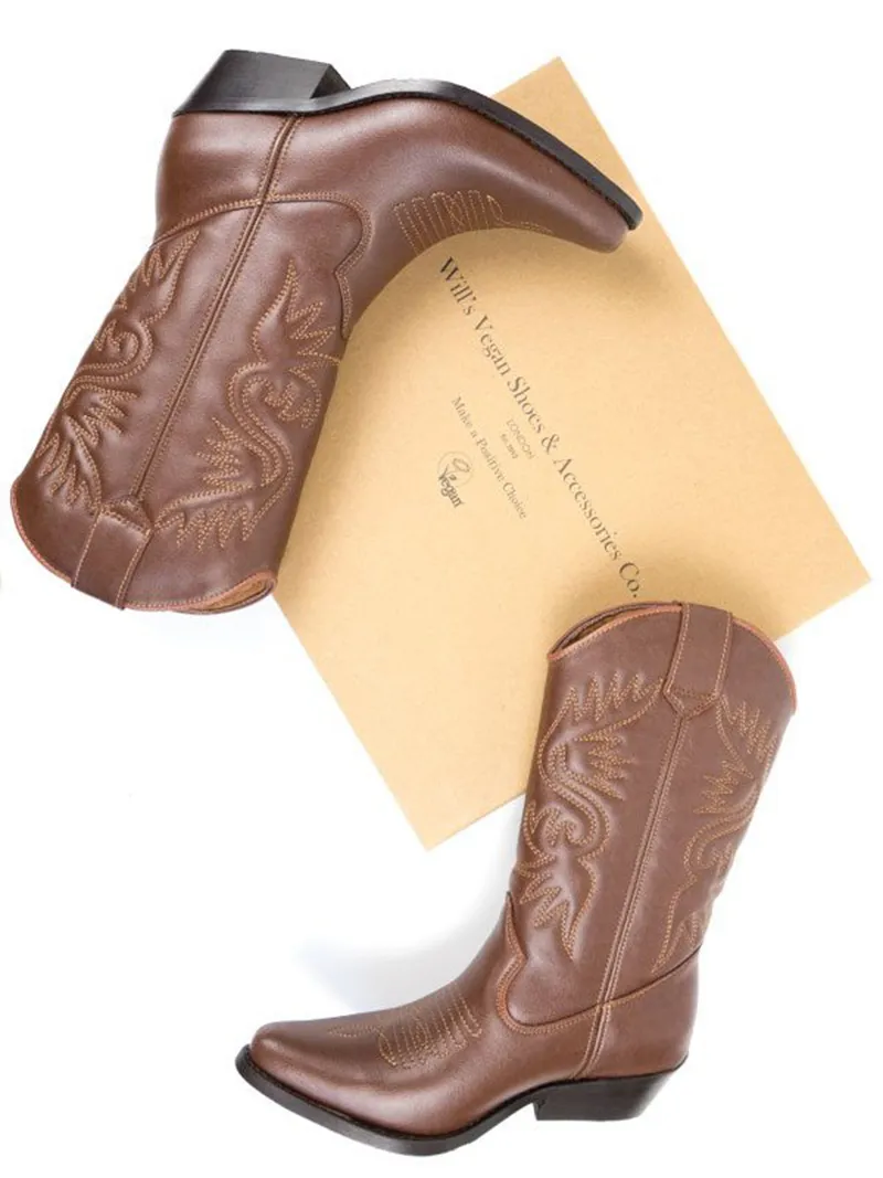Will's Vegan Store Will's Vegan Store Damen vegan Westernstiefel In Kastanienbraun, Braun, – Produktbild 2 von 2