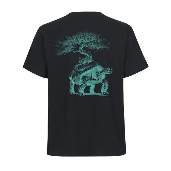 HANDGEDRUCKT HANDGEDRUCKT "Lange Reise" Unisex T-Shirt von Neutral, Black, – Produktbild 1 von 2