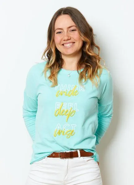 SPARKLES OF LIGHT SPARKLES OF LIGHT Yoga Shirt | THINK FEEL ACT, Türkis (grün), – Produktbild 1 von 1