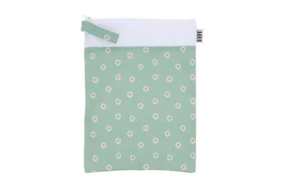 Hypf Hypf Wetbag L 30cm x 40cm mit 2 Fächern, Daisy flower (mint), – Produktbild 2 von 3
