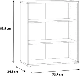 FORTE Regal Tempra, Mehrzweckregal breit, Höhe 111,1cm, 2 Ablageböden, Breite 73,7 cm – Produktbild 1 von 1