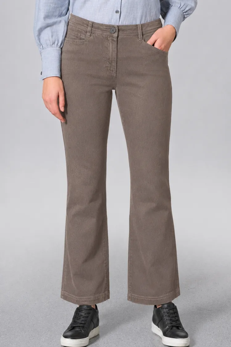 HempAge Hempage Damen vegan Hose Modisch Ausgestellt Staubbraun, Braun, – Produktbild 2 von 2