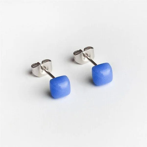 ALEXASCHA ALEXASCHA Geometrische Ohrstecker, Safirblau (hellblau), – Produktbild 1 von 2