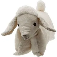 Flosinn Flosinn Kuscheltierkissen Lamm mit Teddyplüsch aus Baumwolle Personalisierbar, Beige, – Produktbild 2 von 5