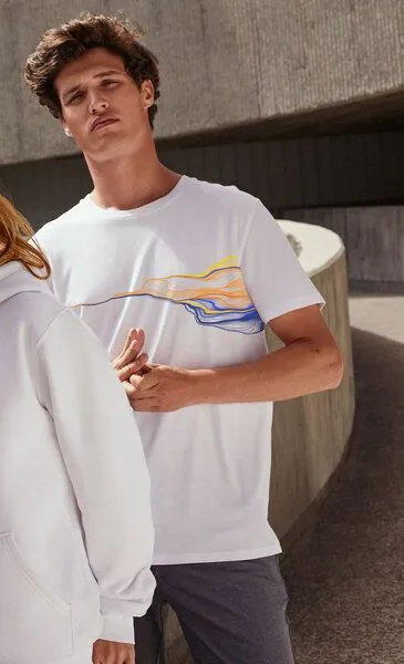Kultgut Kultgut Artdesign- Biofair- T-Shirt mit Motiv / FADED, Taubenblau, – Produktbild 2 von 3