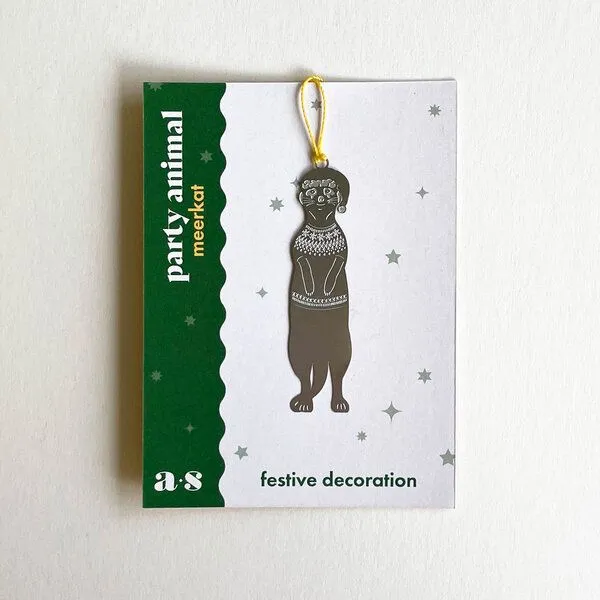 another studio another studio PARTY ANIMAL - Design Weihnachtsdekoration aus Edelstahl, Erdmännchen, – Produktbild 3 von 4