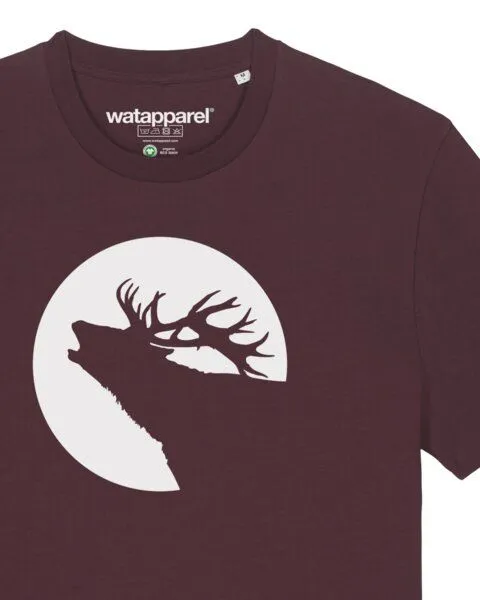 watapparel watapparel T-Shirt Röhrender Hirsch, Red brown, – Produktbild 3 von 4