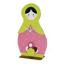 GLOBO Fair Trade GLOBO Fair Trade Standuhr BABUSCHKA mit Pendel, handbemalt aus Metall – Produktbild 1 von 1