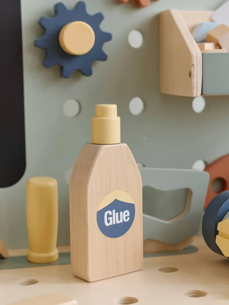 Vertbaudet Vertbaudet Werkbank mit Zubehör aus Holz FSC® für Kinder, Grün, – Produktbild 4 von 4