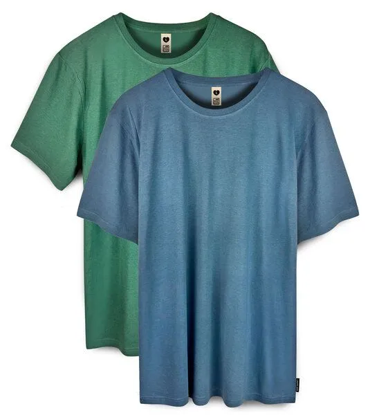 Gary Mash GARY MASH Herren Basicshirt aus Bambusviskose, 2er-set blau-grün, – Produktbild 1 von 4