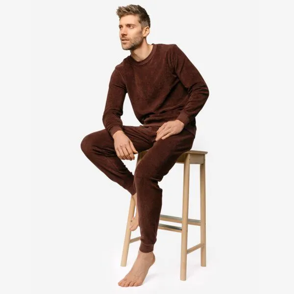 Living Crafts Living Crafts Herren Frottee-Schlafanzug - BJÖRN, Dark brown (braun), – Produktbild 4 von 4
