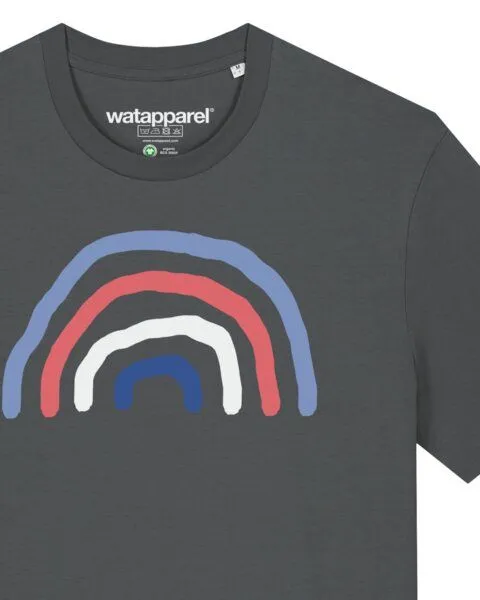 watapparel watapparel T-Shirt Unisex Regenbogen, Anthracite, – Produktbild 3 von 4