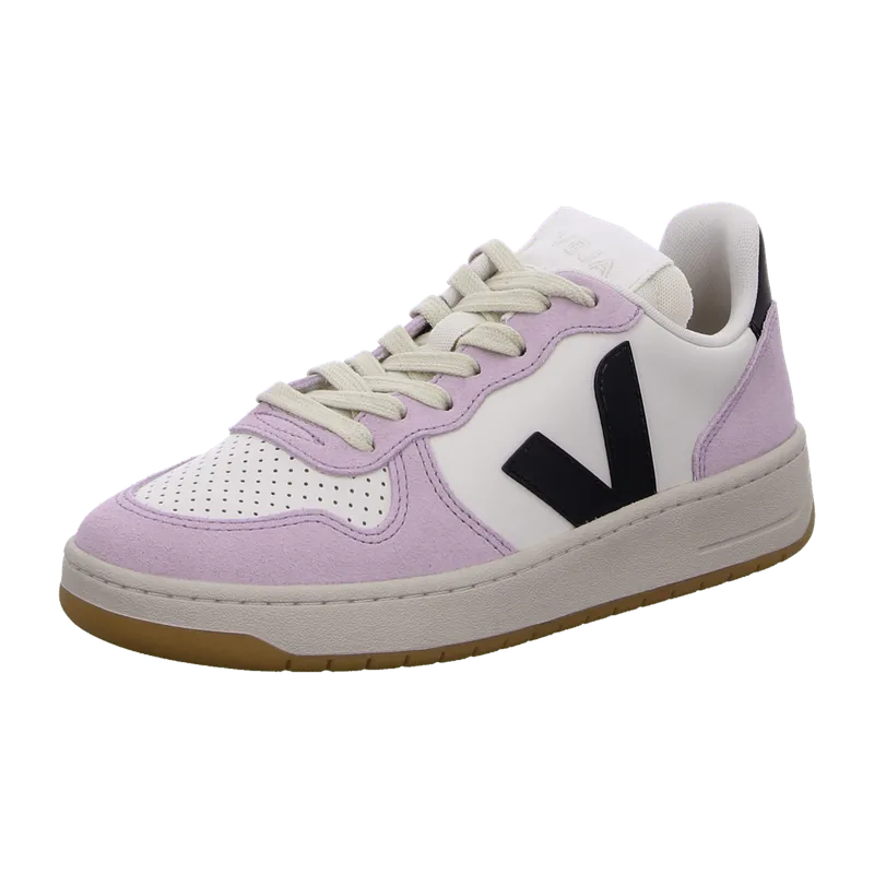 Veja Veja Damen-Sneaker V-10 Prime Leather Pure Black Parme – Produktbild 1 von 8