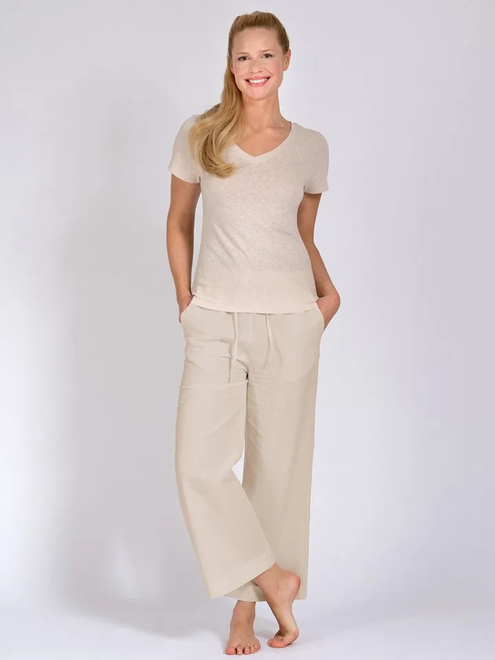 Magadi Magadi Yogashirt Celine mit Leinen, Beige, – Produktbild 4 von 4