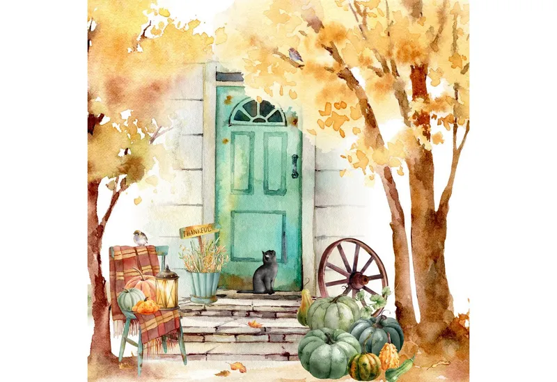ti-flair Papierserviette, Servietten Papier 33x33cm 3-lag. mit Herbstzauber Motiv 20 Stück, Braun|grün|weiß, – Produktbild 1 von 1