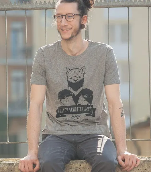 päfjes päfjes Otter Schotter Gang - Fair Wear Männer T-Shirt - Heather Grey – Produktbild 1 von 4