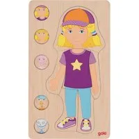 Goki goki Schichtenpuzzle aus Holz, 29-teilig, Mädchen Maße 17,5 x 29,8 x 1,4 cm, Mehrfarbig, – Produktbild 1 von 1