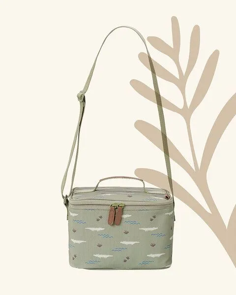 Fresk Kühltasche groß – 22 × 17 × 15 cm, mit Schultergurt und Namensschild, Crocodile, – Produktbild 3 von 4