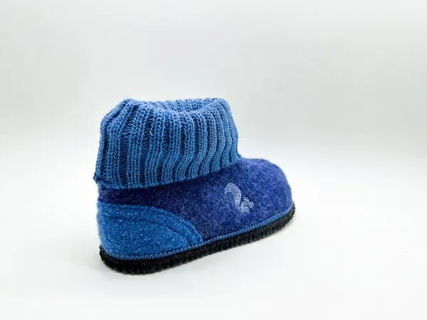 thies Kids "thies ® Mountain Wool Slipper Boot" aus reiner, ökologischer Schurwolle, made in Austria, Denim blue (blau), – Produktbild 4 von 4