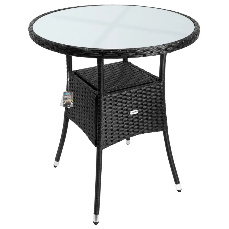 Casaria® Casaria Casaria Polyrattan-Tisch Schwarz rund Ø60cm – Produktbild 1 von 1
