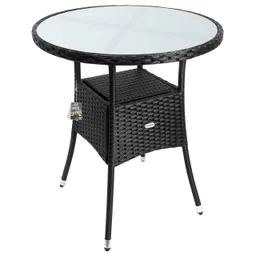 Casaria® Casaria Casaria Polyrattan-Tisch Schwarz rund Ø60cm – Produktbild 1 von 1