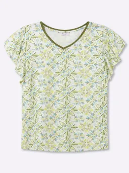 sheego V-Shirt ecru-topas-bedruckt – Produktbild 1 von 1