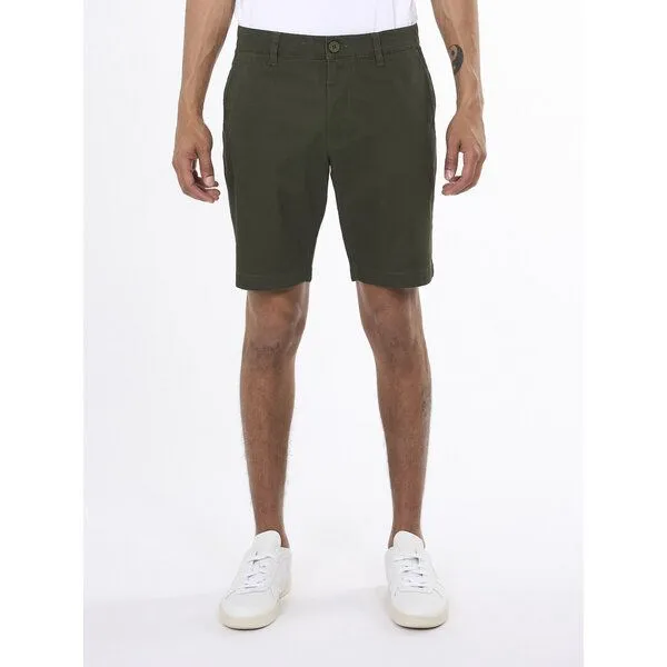 KnowledgeCotton Apparel KnowledgeCotton Apparel Shorts STRETCHED TWILL aus Bio-Baumwolle, Grün (forrest night), – Produktbild 1 von 3