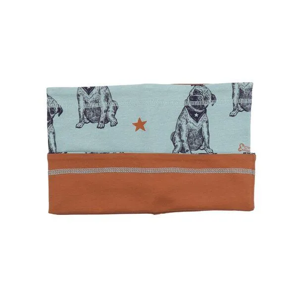 Walkiddy Kinder Schlauchschal GOTS-zertifiziert aus Bio-Baumwolle, hellblau mit Hunde-Print, weich & dehnbar – Walkiddy Crazy Dogs-Loop, Blau, – Produktbild 2 von 3