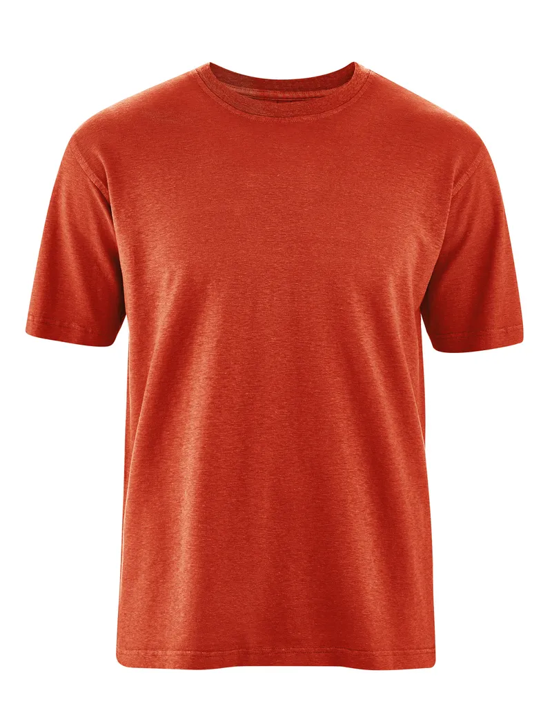 HempAge Hempage Herren vegan T-Shirt Basic Rostorange, Orange, – Produktbild 1 von 2