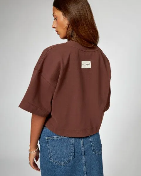 noemvri fashion label noemvri fashion label Cropped T-Shirt Susa braun – Produktbild 3 von 4