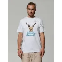 watapparel watapparel T-Shirt Unisex Hirsch, Cool heather grey, – Produktbild 1 von 1