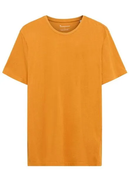 KnowledgeCotton Apparel KnowledgeCotton Apparel Basic T-Shirt O-Neck aus Bio-Baumwolle, Orange (golden-oak), – Produktbild 3 von 4
