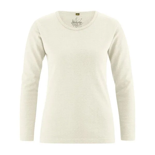 HempAge HempAge Langarmshirt Basic Hanf/Biobaumwolle, Natur, – Produktbild 1 von 3