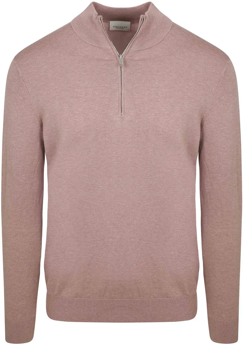 Profuomo Profuomo Half-Zip Pullover Luxury Basic Rosa - Größe L, Pink, – Produktbild 2 von 4