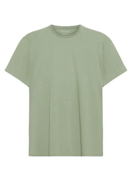 KnowledgeCotton Apparel KnowledgeCotton Apparel Basic T-Shirt O-Neck aus Bio-Baumwolle, Grün (lily-pad), – Produktbild 3 von 4
