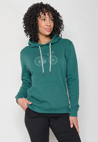 GreenBomb GREENBOMB Bike Classic Chipper - Bequemer Hoodie aus Bio-Baumwolle / hochwertiger Print / GOTS / Fair & Vegan, Grün (jungle green), – Produktbild 2 von 4