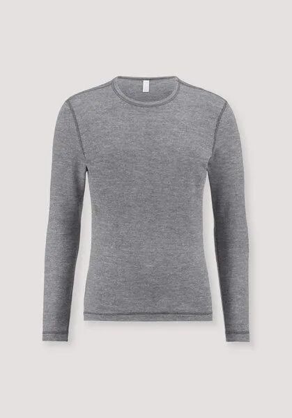 hessnatur hessnatur Funktions-Langarmshirt mit Bio-Merinowolle und Seide, Anthrazit, – Produktbild 3 von 4