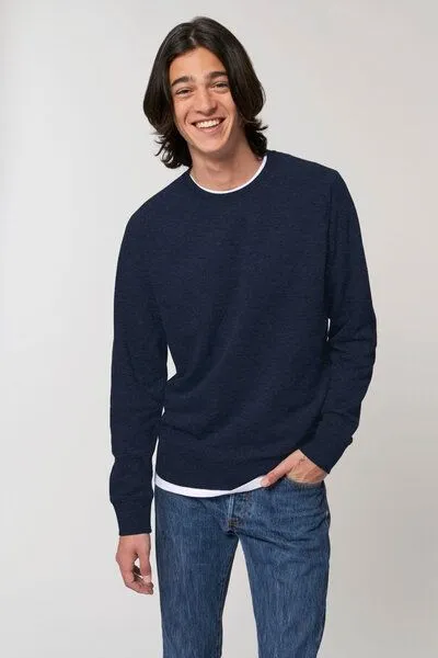 Kultgut Kultgut NEW Recycling Generation - GOTS zertifiziert - Vegan Pulloversweater / Dunkelblaumeliert, Dunkelblaumeliert, – Produktbild 3 von 4