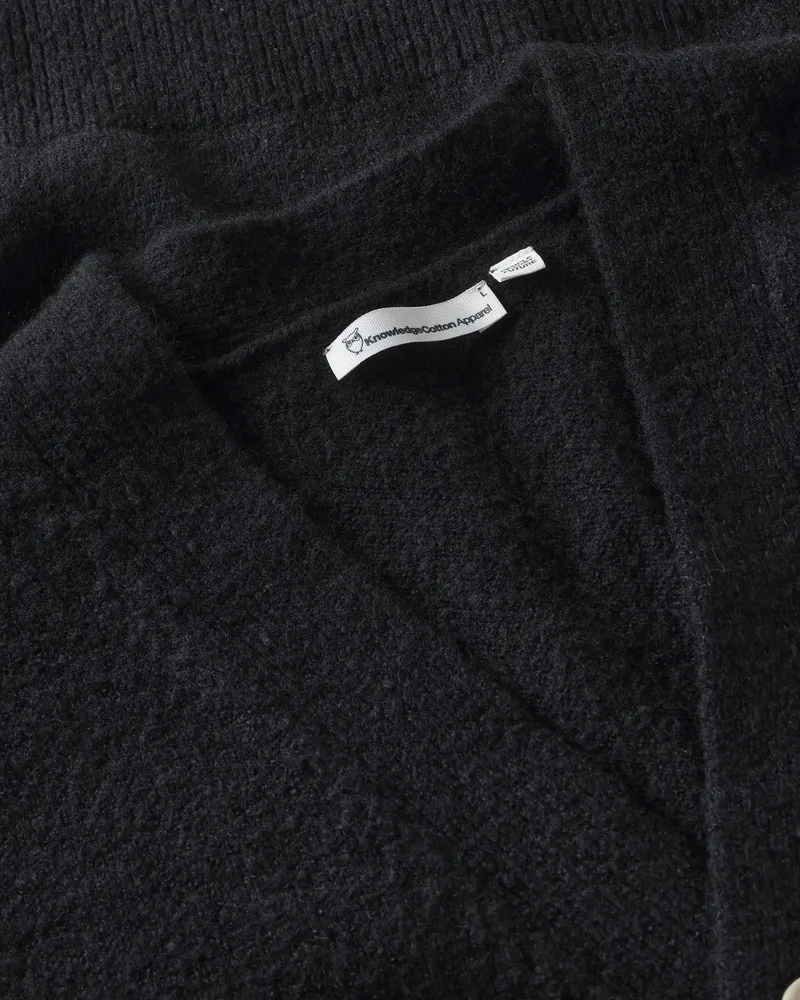 KnowledgeCotton Apparel KnowledgeCotton Apparel Herren vegan Strickjacke Herren Aus Soufflé Yarn In Schwarz Jet, Schwarz, – Produktbild 2 von 2