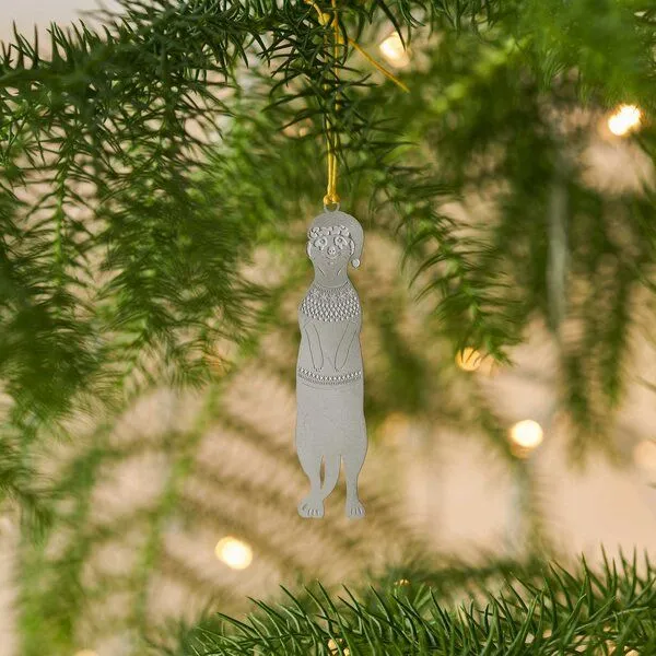 another studio another studio PARTY ANIMAL - Design Weihnachtsdekoration aus Edelstahl, Erdmännchen, – Produktbild 2 von 4