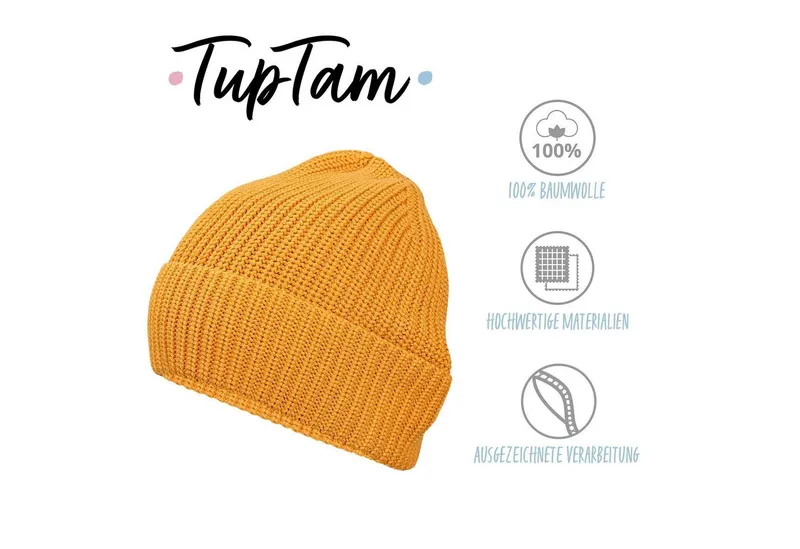 TupTam Strickmütze TupTam Kinder Winter Beanie- Strickmütze, Gelb, – Produktbild 3 von 5