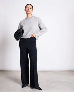 JAN N JUNE JAN 'N JUNE Damen vegan Pullover Yagmur Hellgrau – Produktbild 1 von 1