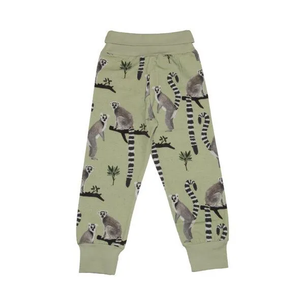 Walkiddy Walkiddy Baby Pants/ Spielhose GOTS & Bio, Grün mit lemuren print, – Produktbild 1 von 1