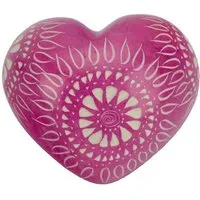 El Puente El Puente Deko-Herz "Sonne" | Fair Trade & Handmade aus Kenia, Rosa, – Produktbild 1 von 1