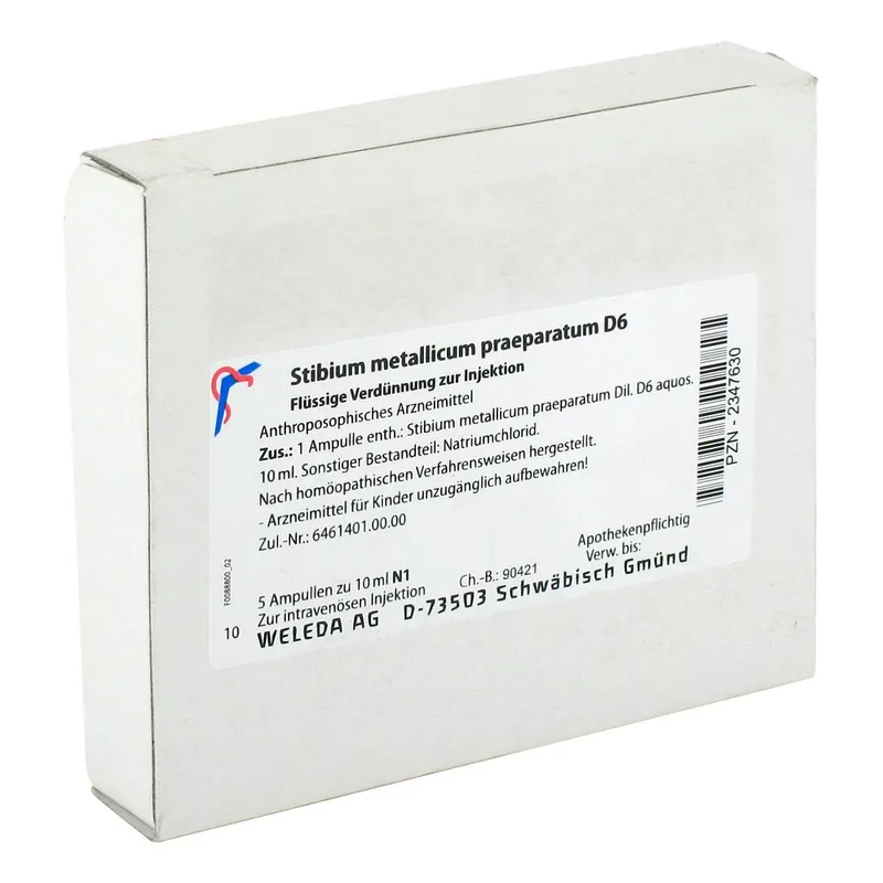 Weleda Stibium Met. Praeparatum D6 Ampullen – Produktbild 1 von 2