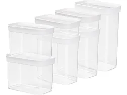 EMSA EMSA 7er-Set Vorratsdose 'OPTIMA' 2x 0,45/2x 1/2x 1,6/2,2 l, weiß/transparent – Produktbild 1 von 1