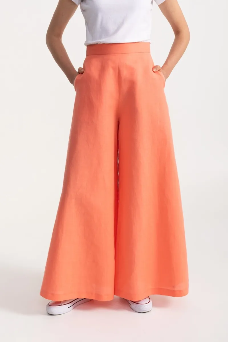 De IONESCU De IONESCU Damen vegan Hose Palazzo Leinen, Orange, – Produktbild 2 von 2