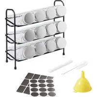 Metaltex Metaltex Gewürzregal-Set mit 12 Gewürzgläsern und Beschriftungszubehör – Produktbild 1 von 1