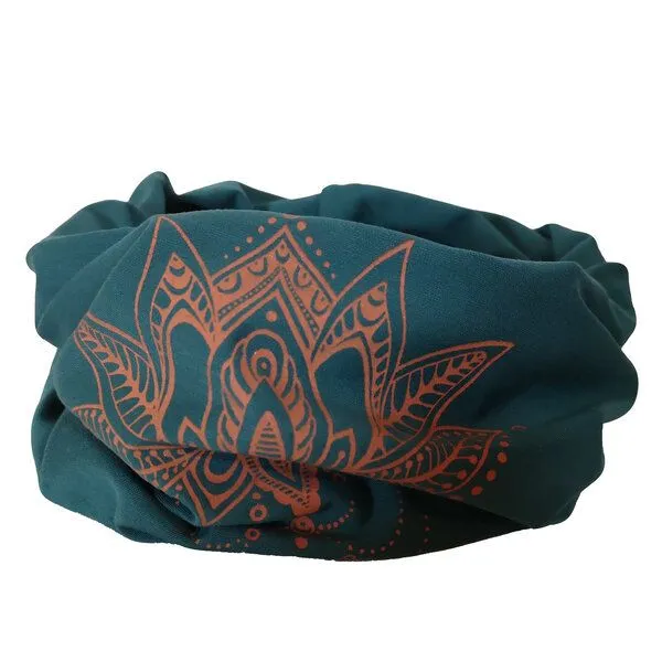 liebewicht liebewicht Multifunktions Loop Bio "Lotus" verschiedene Farben nach Wahl, Smaragd/druck orange, – Produktbild 1 von 4