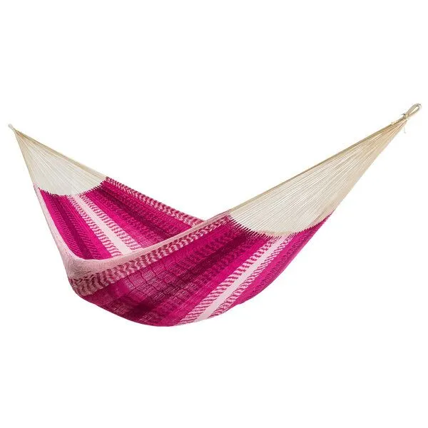 HängemattenGlück HängemattenGlück Netz-Hängematte MAYA L aus Bio-Baumwolle, Plum pink, – Produktbild 2 von 5